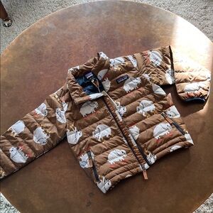 NWT Patagonia Boys Down Jacket with buffalo print